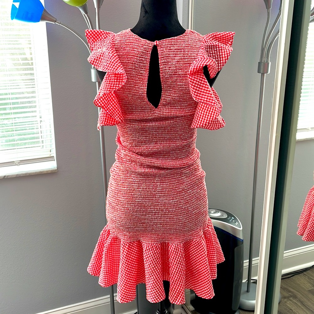 C/Meo Collective Red And White Flutter Dress - image 4